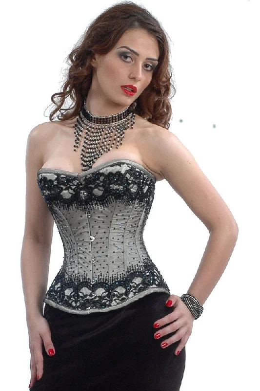 Victorian - era corsets with intricate boning detailsElvira Overbust Corset