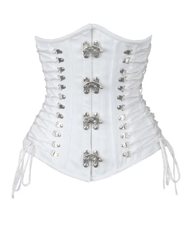 Removable - boning corsets for easy cleaningVashti White Cotton Corset with Criss Cross