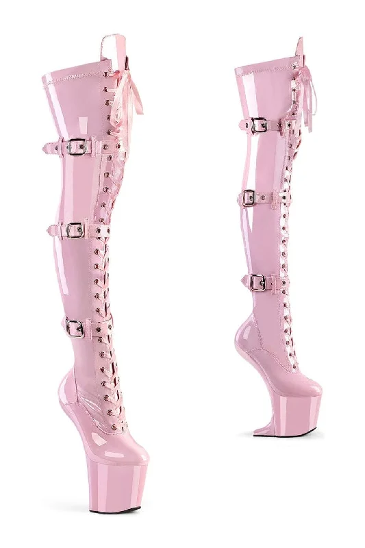 Tights for Dance PerformancesCRAZE-3028 Pink Patent Thigh Boot