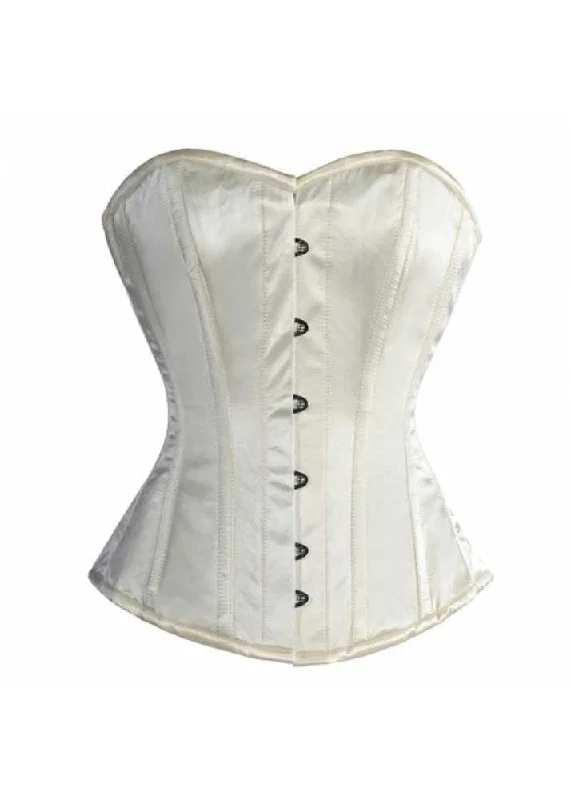 Victorian - era corsets with intricate boning detailsELEGANT IVORY SATIN