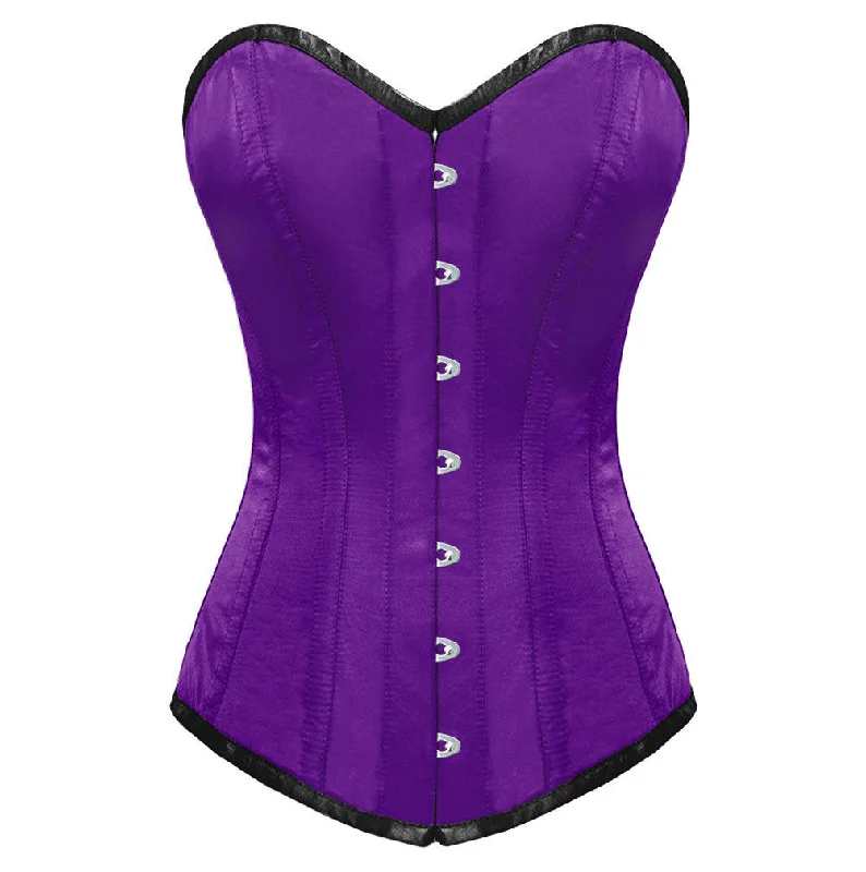 Supportive bustiers for large - busted womenEB-9051 PURPLE SATIN