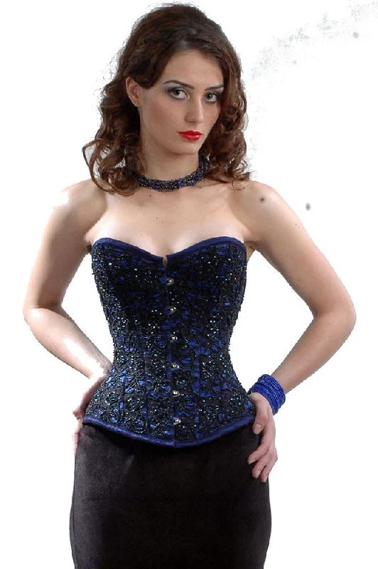 Vintage - style women's bustiers with lace and bowsElsie Overbust Corset