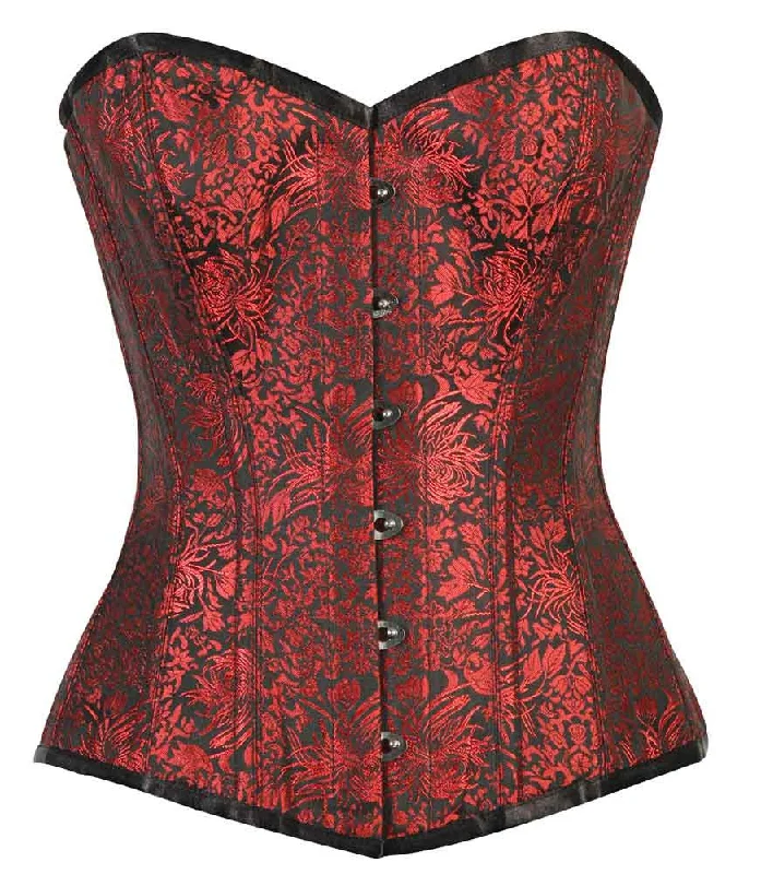 Microfiber corsets for a lightweight optionELEGANT RED/BLACK BRO-400