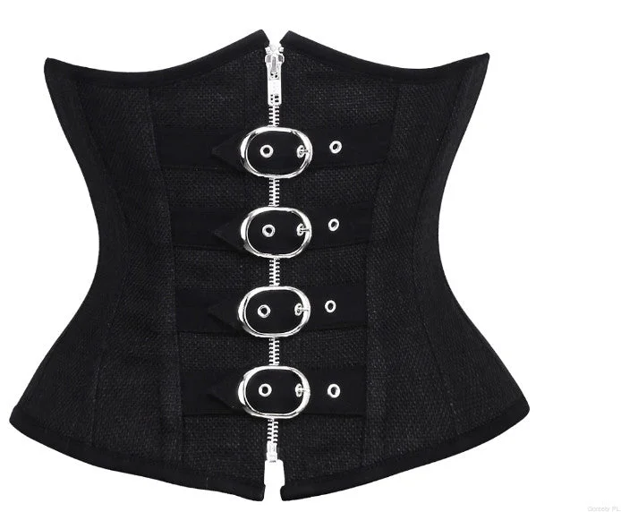 Velvet bustiers for a soft and plush feelAngelena Gothic Black Jute Underbust Corset