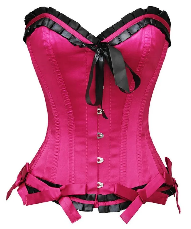 Floral - patterned corsets for a romantic and spring - like feelNaia Burlesque Magenta Overbust Corset