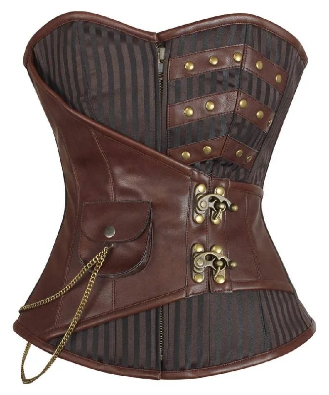 Vintage - style women's bustiers with lace and bowsNahtasha Brocade Steampunk Corset