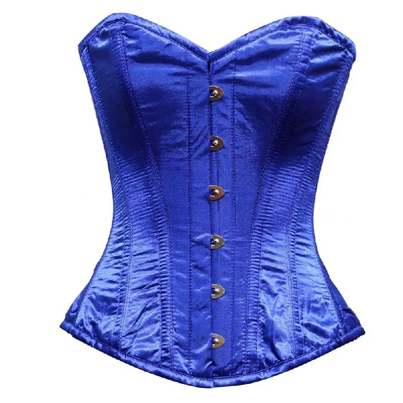 Adjustable - strap bustiers for a customized fitELEGANT BLUE SATIN