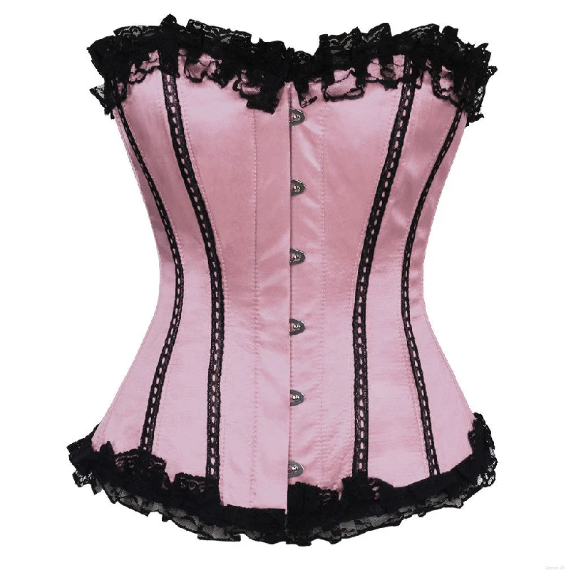 Sports - influenced bustiers with mesh panelsPriscilla Satin Overbust Corset