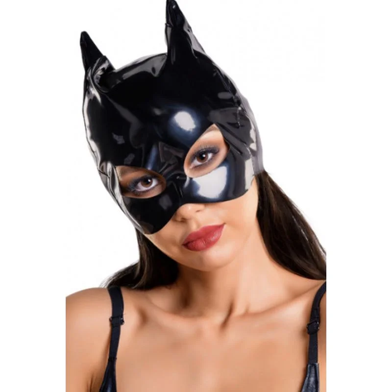 Women's Thermal Lingerie for Cold WeatherGlossy Wetlook Cat Mask