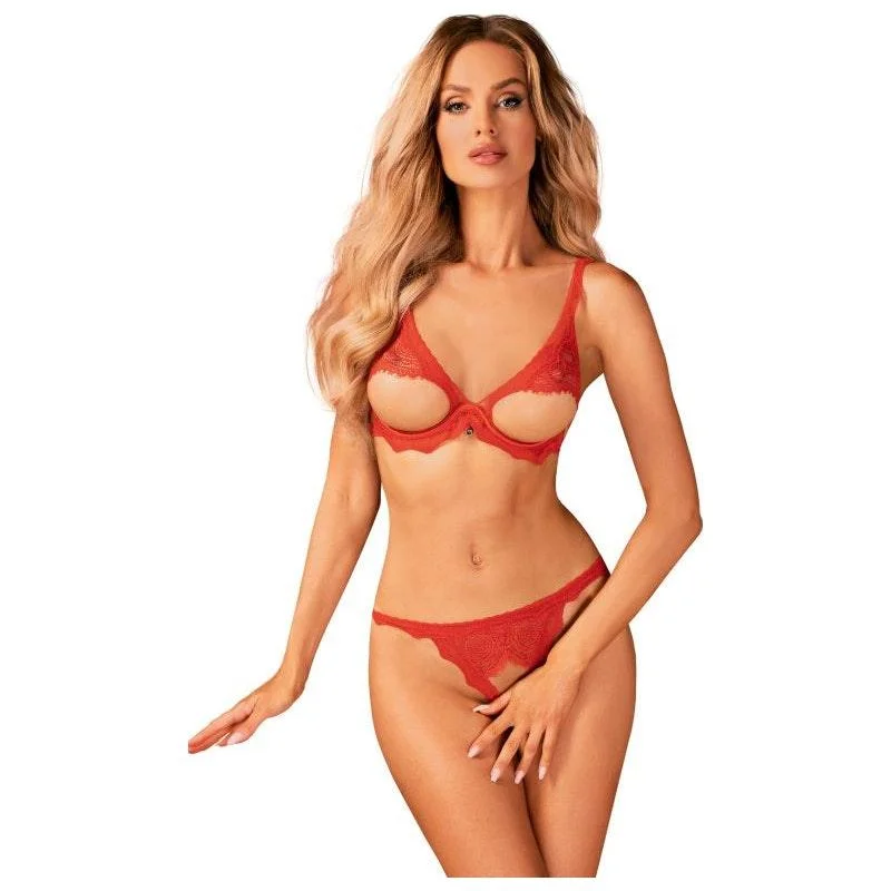 Women's Lingerie with Removable PadsBergamore 2 Pc Set Red