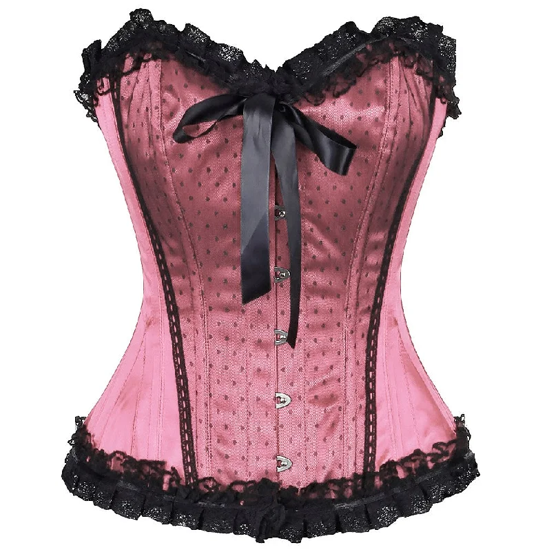 Animal - print bustiers for a wild and fierce styleLana Satin Lace Overlay Burlesque Corset