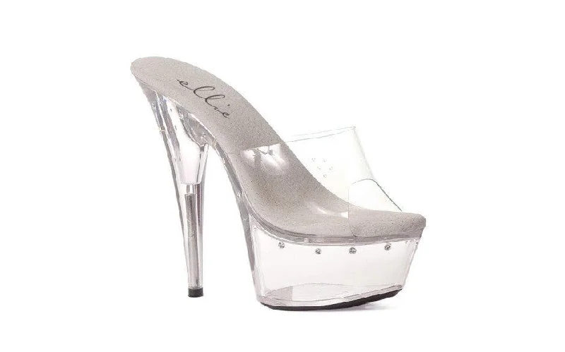 Women's Lingerie with Bow DetailsSlip On Rhinestone Platform Clear 6in