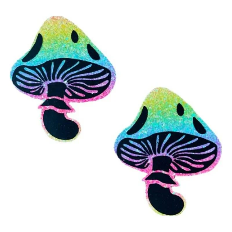 Full Coverage Lingerie for WomenRainbow Blacklight Glitter Toadstool Pasties