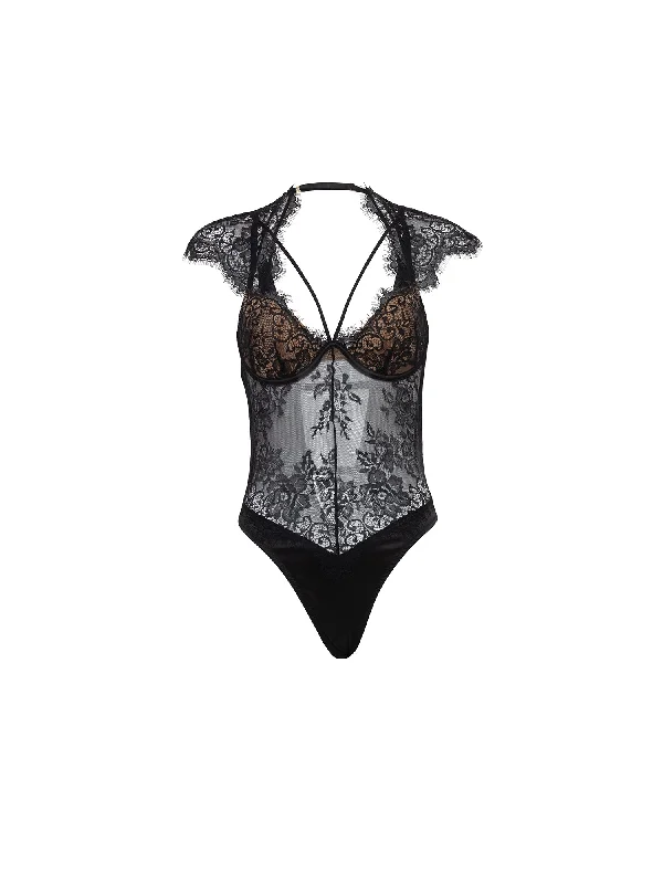 Women's Silk Lingerie SetsCurvy Madelyn Lace Cage Teddy