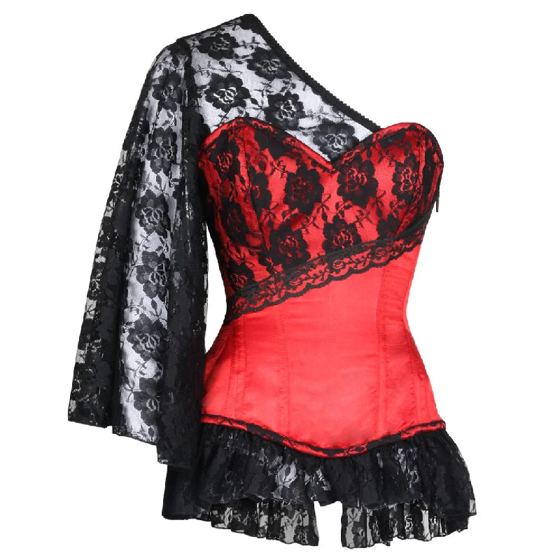 Compression bustiers for a slimming effectAdel Laced Cloud Red Overbust Corset