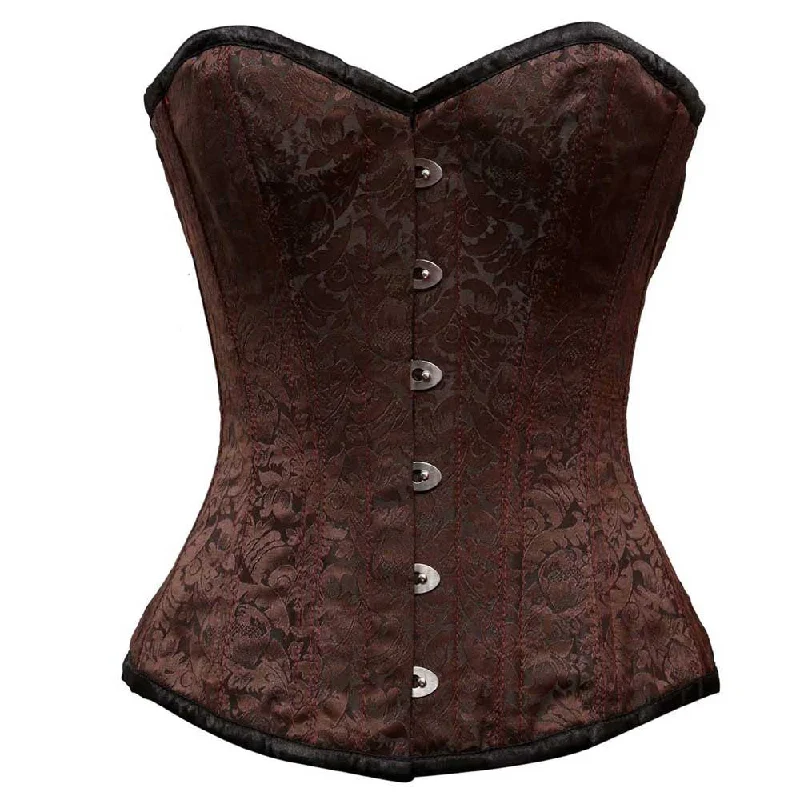 Bohemian - style corsets with tassels and embroideryELEGANT COFFEE BROWN BRO-100