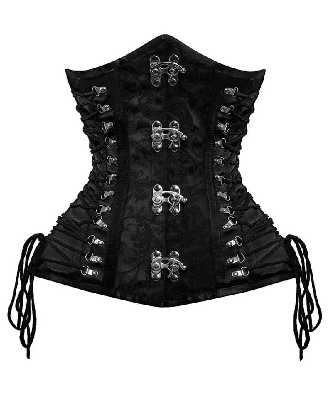 Satin corsets with a shiny and elegant finishMyles Criss Cross Underbust Gothic Corset