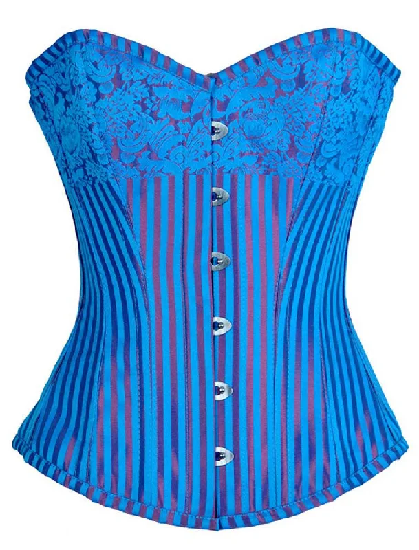 Striped corsets for a preppy and nautical vibeELEGANT TURQUOISE/ RED STRIPE BRO