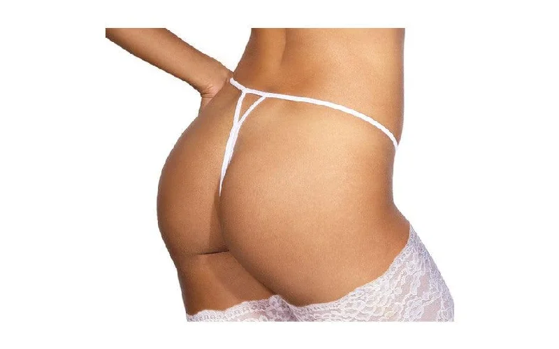 Eco-Friendly Organic Lingerie for WomenLace Open Front G-String White