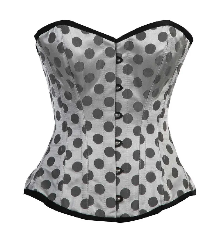 Posture - correcting bustiers for better spinal alignmentELEGANT SILVER/GREY POLKA DOT