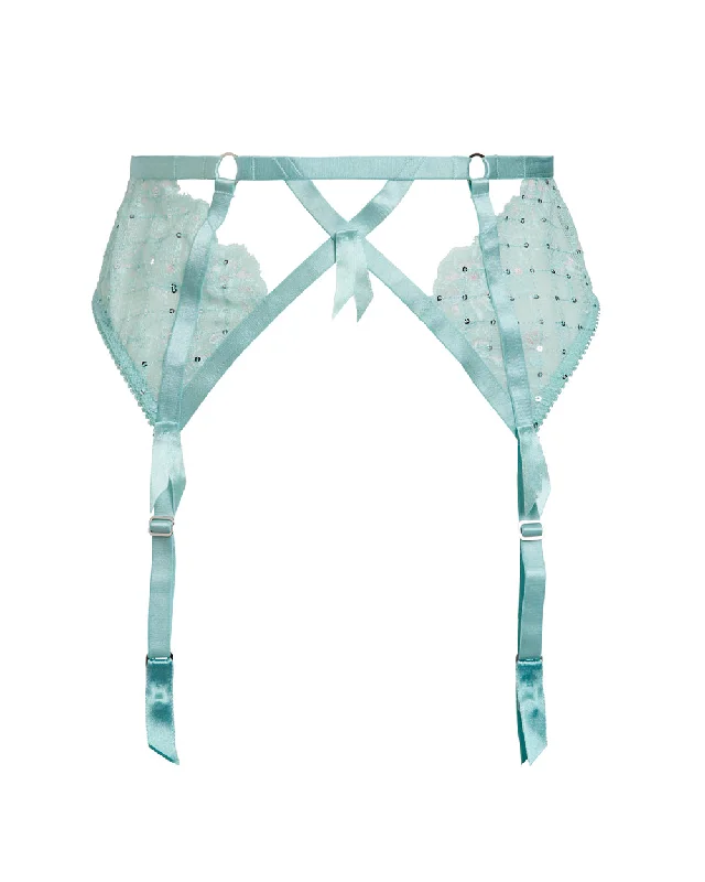 Women's Chemises and BabydollsLast Few Sizes! Madame X Powder Blue Suspender Belt by Dita Von Teese