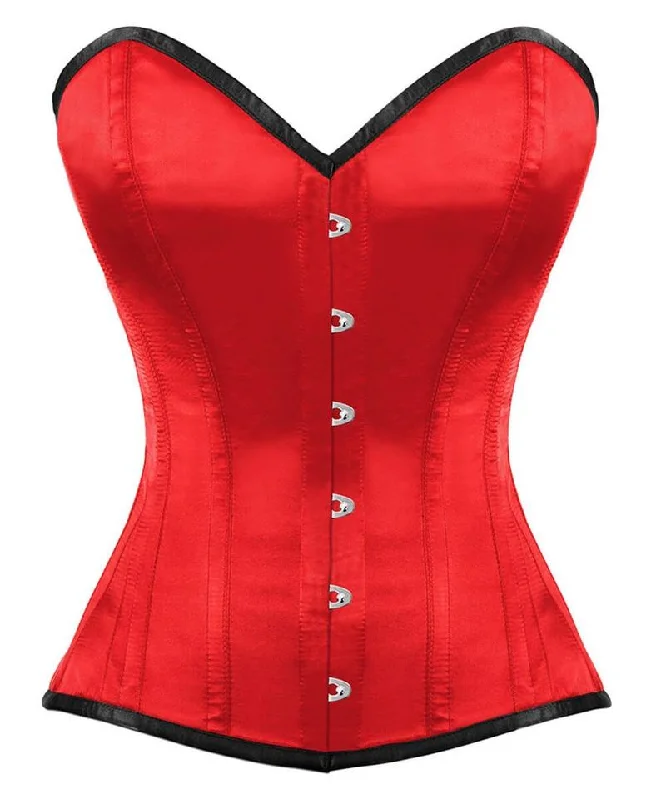 Steampunk - themed bustiers with brass accentsLorenzo Satin Overbust Corset