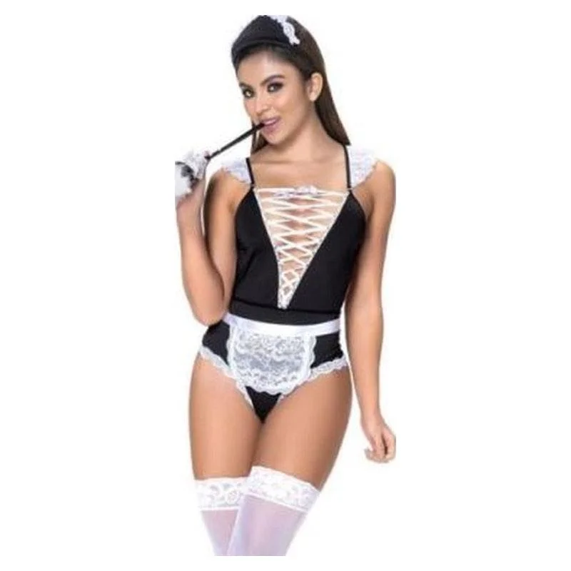 Women's Lingerie with Convertible StrapsFrench Maid 3 Pc Set