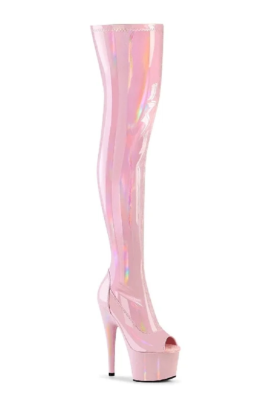 Sheer Tights for WomenADORE-3011HWR Pink Hologram Thigh Boot