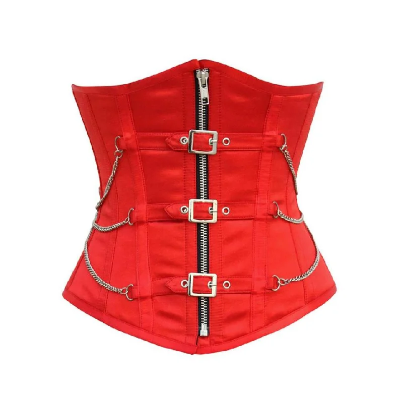 White bustiers for a pure and innocent aestheticNainsi Red Underbust Corset with Buckles