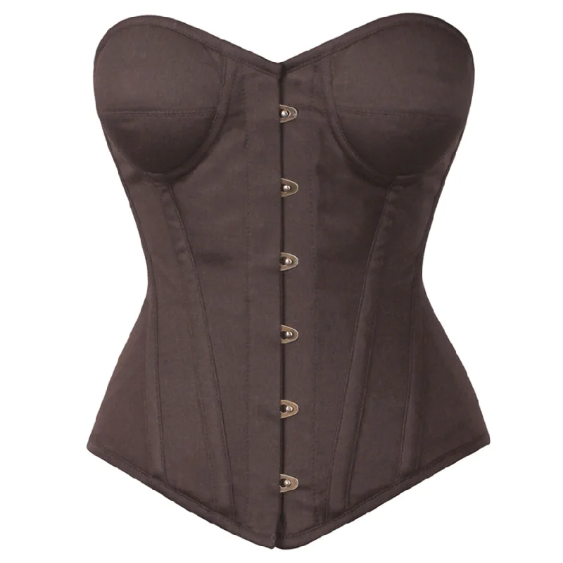 Bohemian - style corsets with tassels and embroideryNorton Cotton Brown Overbust Corsets with Cups