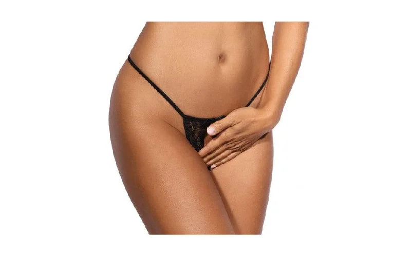 Women's Sports Lingerie for Active WearLace Open Front G-String Black