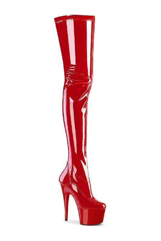 Eco-Friendly Tights for WomenADORE-4000 Red Patent Thigh Boot