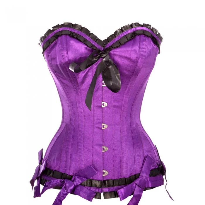 Geometric - printed bustiers for a modern and trendy lookSamara Burlesque Purple Overbust Corset