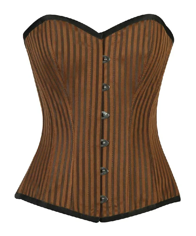 Sports - influenced bustiers with mesh panelsELEGANT BROWN STRIPE JACQ