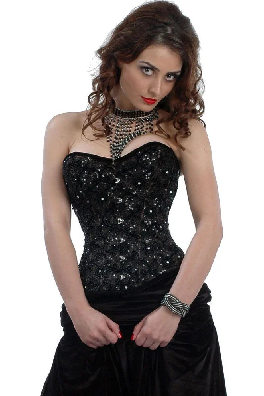 Gothic - inspired bustiers featuring dark colors and studsElvia Overbust Corset