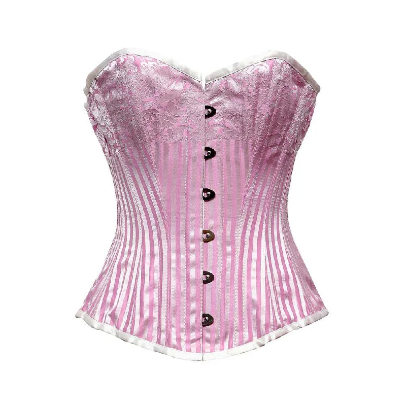 Neoprene corsets for a stretchy and form - fitting styleELEGANT PINK/SILVER STRIPE BRO