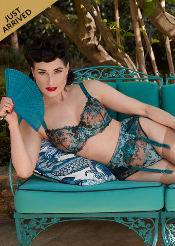 Minimalist Lingerie Styles for WomenNEW! Victresse Kingfisher Blue Foil Bra by Dita Von Teese