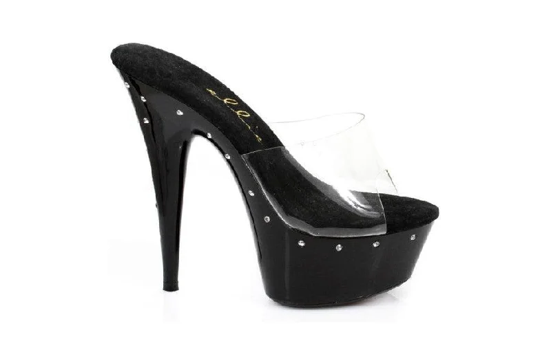 Full Coverage Lingerie for WomenSlip On Rhinestone Platform Black 6in