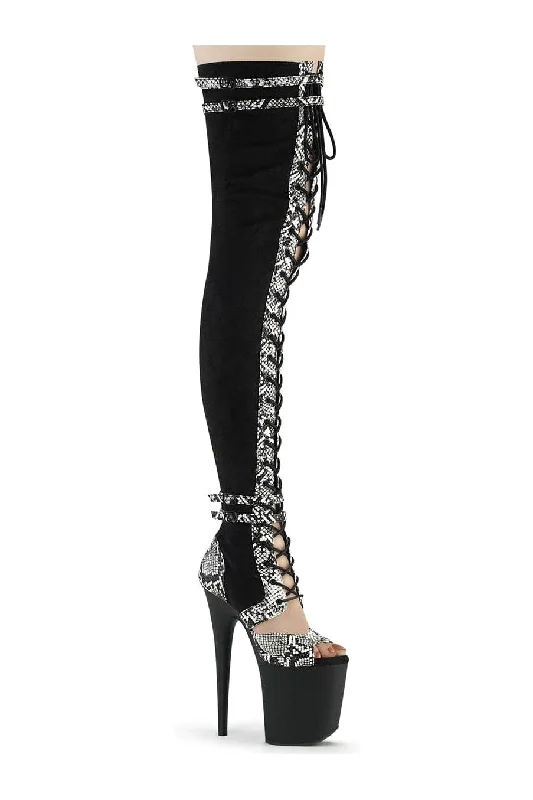 Women's Tights with PatternsFLAMINGO-3027SP Black Faux Suede Thigh Boot