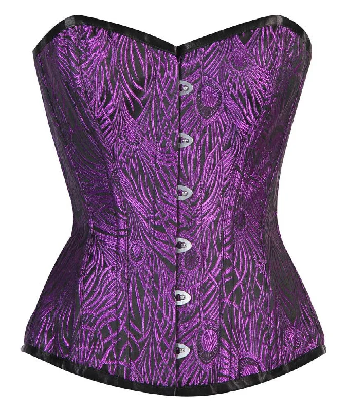 Neoprene corsets for a stretchy and form - fitting styleELEGANT PURPLE FEATHER (PEACOCK)