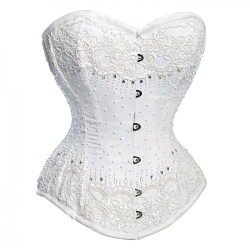 Black bustiers for a classic and versatile lookNoelani White Bridal Overbust Couture Corset