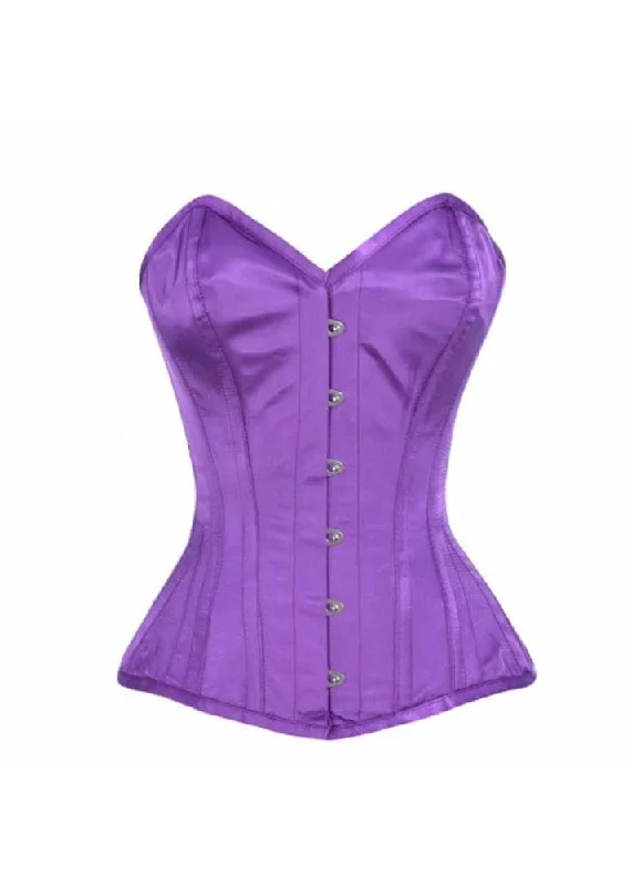 Posture - correcting bustiers for better spinal alignmentELEGANT PURPLE SATIN