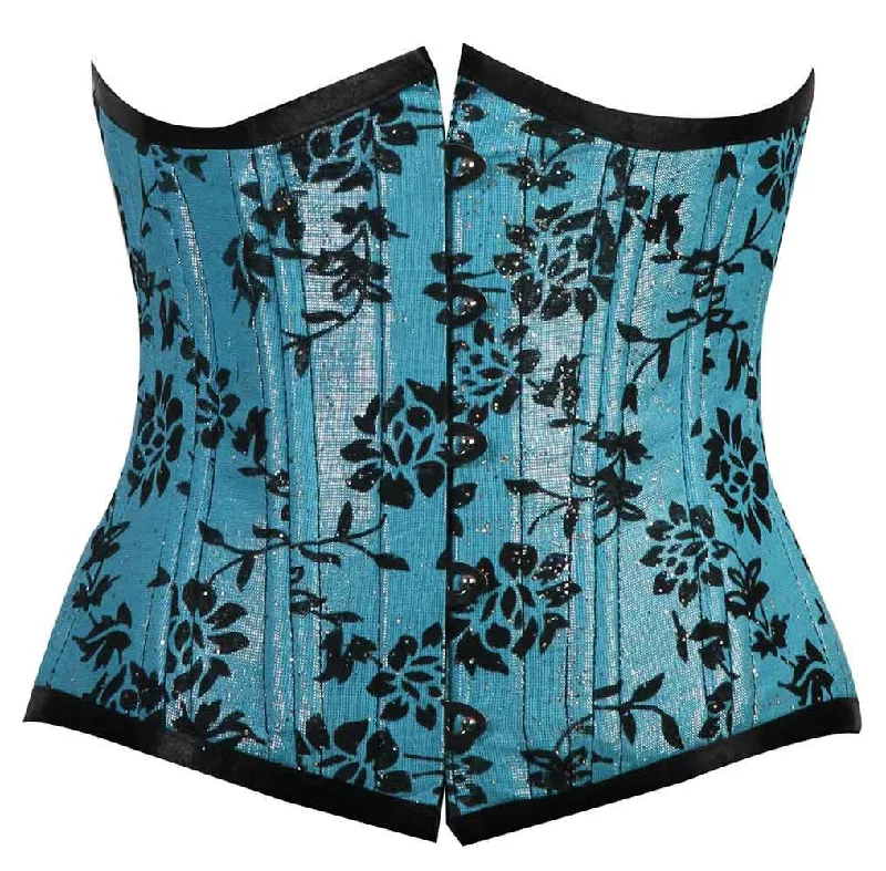 Satin corsets with a shiny and elegant finishWT-UB TURQUOISE/BLACK  (LUREX)