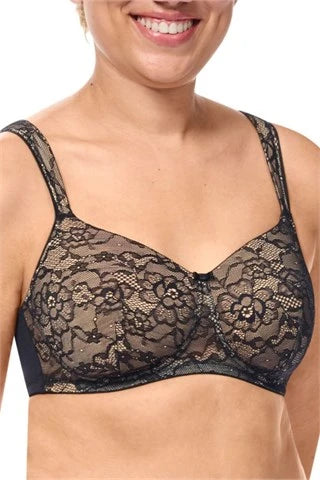 Women's bras with a lace overlayAmoena Camilla Padded Wire-Free Bra