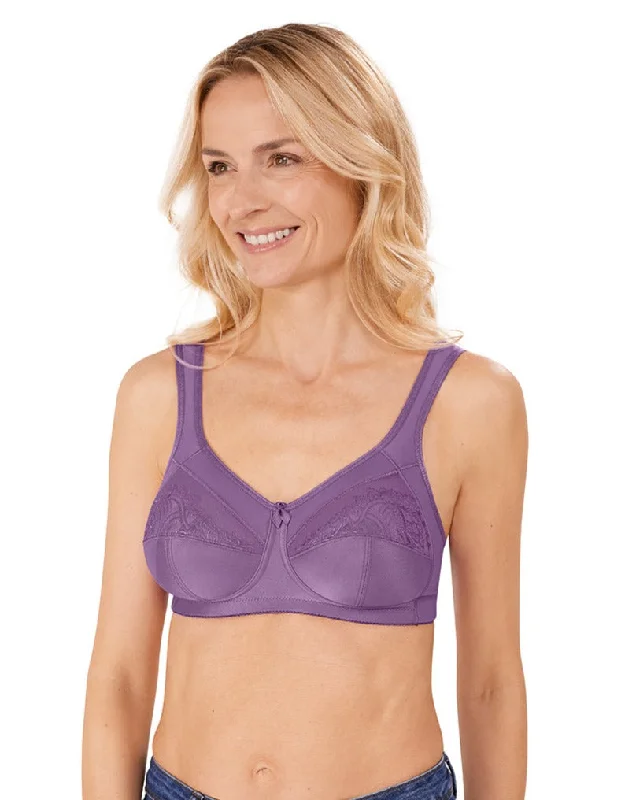 Women's bras with a satin finishAmoena Isadora Wire-Free Bra - Violet