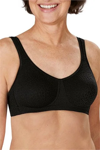 Women's bras with wide shoulder straps for supportAmoena Mona Wire-Free Bra - Black