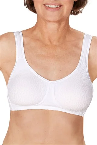 Women's bras with a silk blend for luxuryAmoena Mona Wire-Free Bra - White