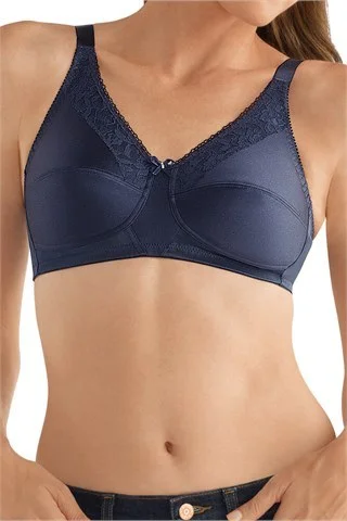 Women's bras with adjustable back closuresAmoena Nancy Wire-Free Bra - Dark Blue