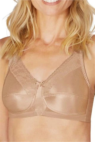 Women's bras with a lace overlayAmoena Nancy Wire-Free Bra - Sand