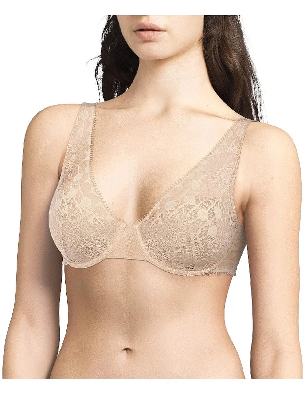 Women's unpadded bras for a natural lookChantelle - Day to Night Plunge Spacer Bra | Golden Beige